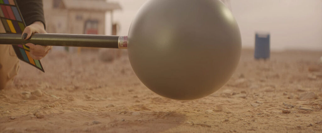 The team used a chrome ball to achieve the proper lighting for the creatures.