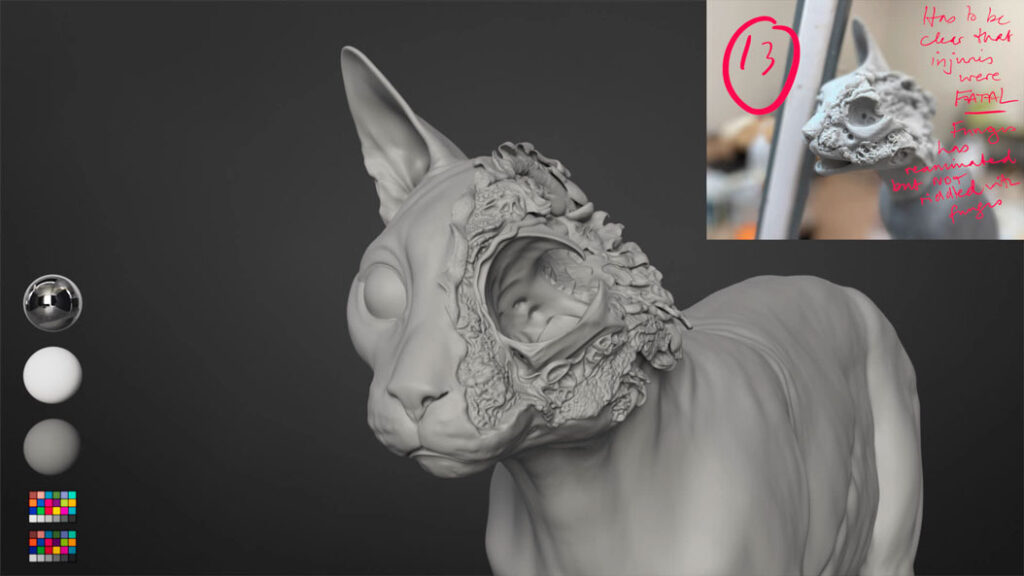 Even with plenty of cat references, imagining them infected proved tricky.