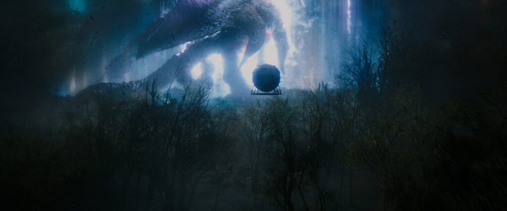 Lee Shaw attempts to escape from Axis Mundi in a transport pod, which unleashes Titan X.