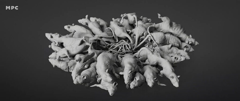 The rat king presented a unique challenge, as all the tails had to be joined together.