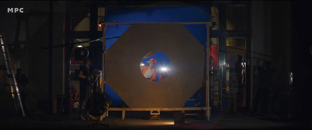 A partially constructed tunnel is transformed into an ominous environment.