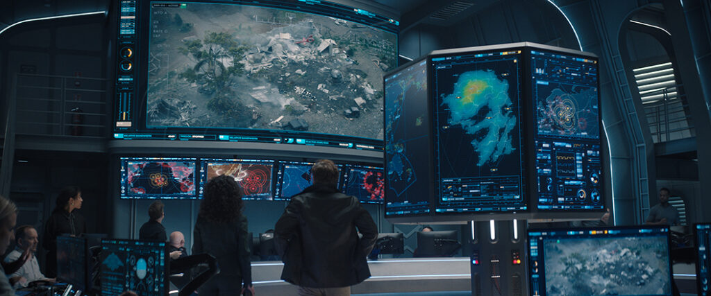 Screen graphics play a significant role in the storytelling.