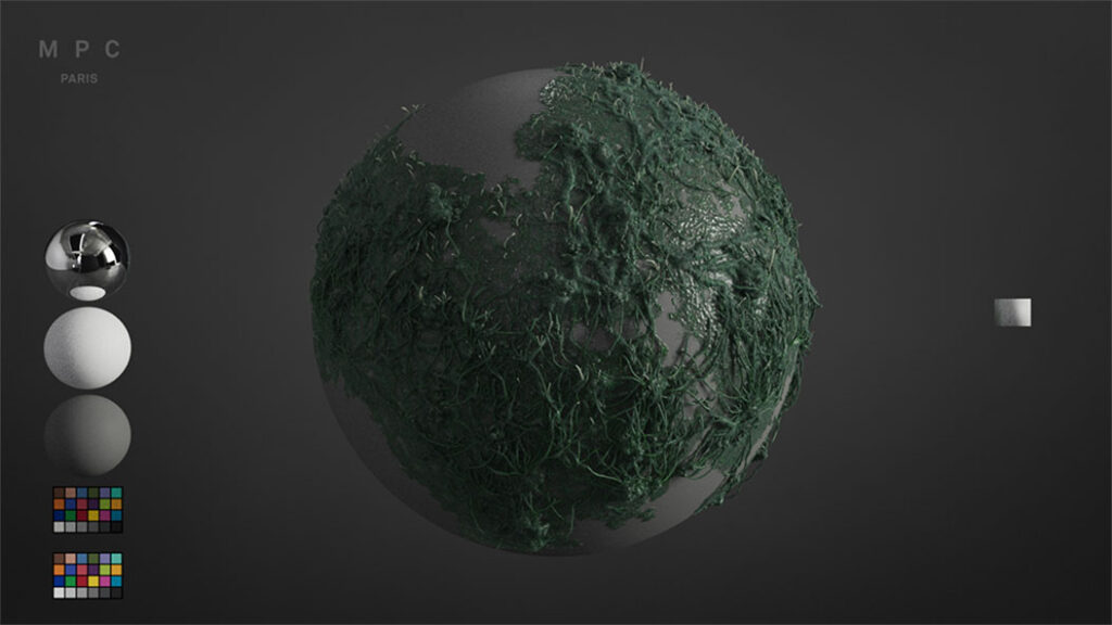 Extensive discussions took place about the correct color for the cordyceps, which combined vegetal greens with verdigris tones.