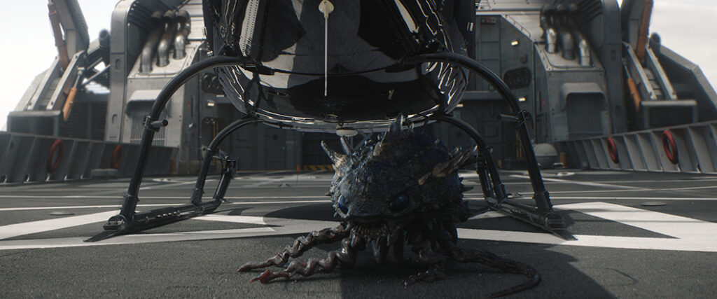 A scarab sneaks aboard Outpost 18.