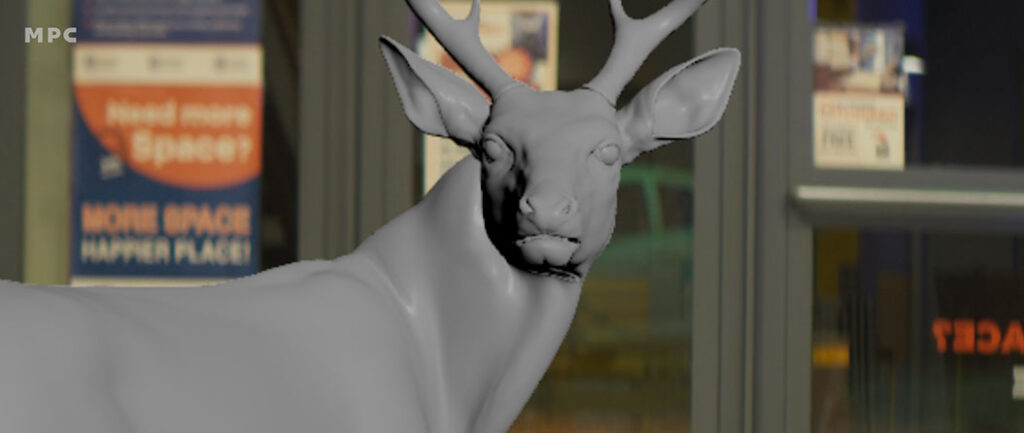 Most of the work on the deer was spent refining its movement, balance and subtle cues to avoid creating an unintentionally comical result.