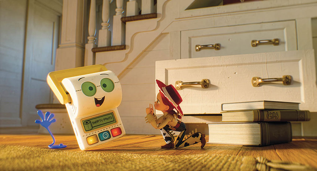 The upgraded new-tech Buzz Lightyears shine compared to the cache of Blaze’s old tech and a weird subculture of toys left outside in a plastic shed, including Smarty Pants, a potty-training device.