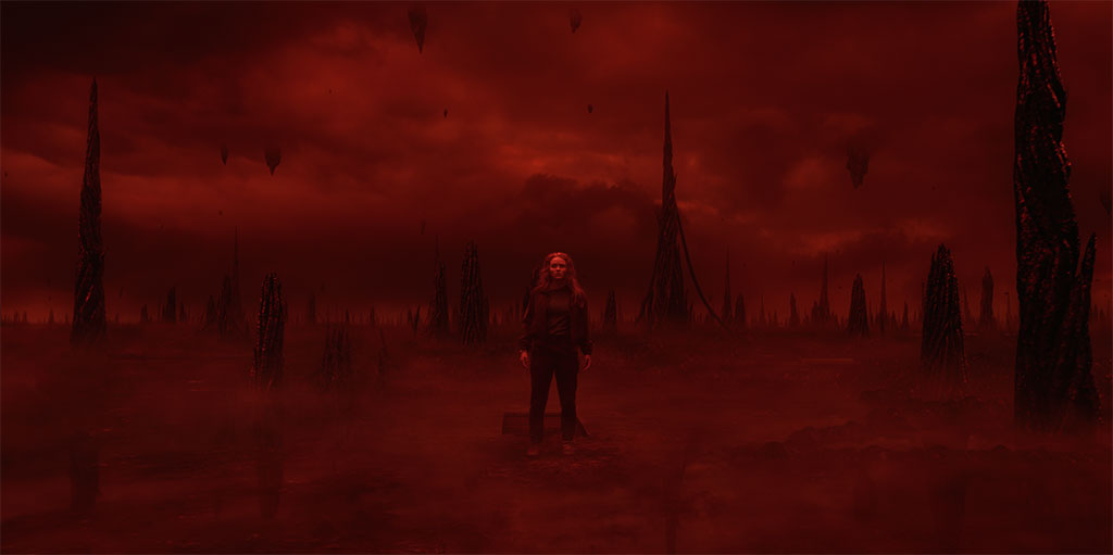 Extensive dust and smoke simulations were produced for the Upside Down.