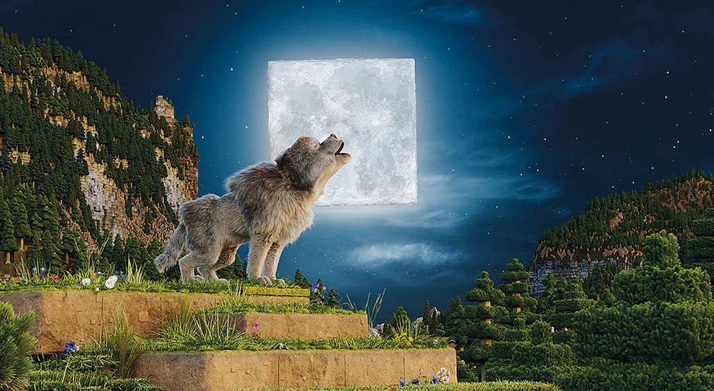 Dennis the Wolf is Steve the hero’s best friend in A Minecraft Movie, which garnered $958 million at the box office in 2025 and was a massive video hit from Mojang Studios. (Image courtesy of Wētā FX and Warner Bros. Pictures)