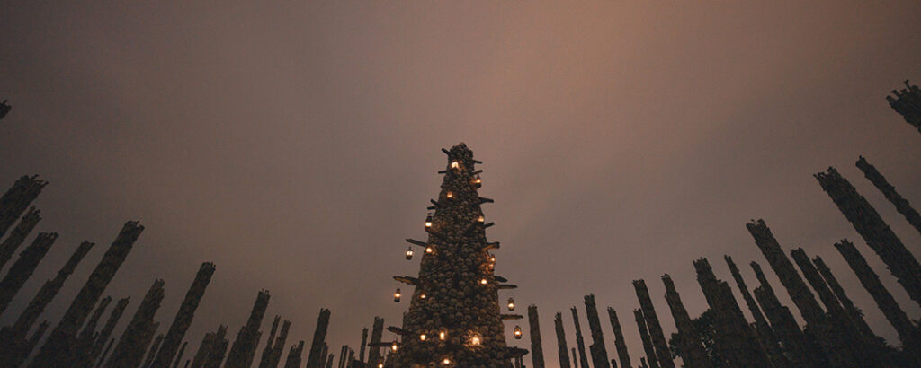 Skies were augmented to achieve the proper mood for shots. 
