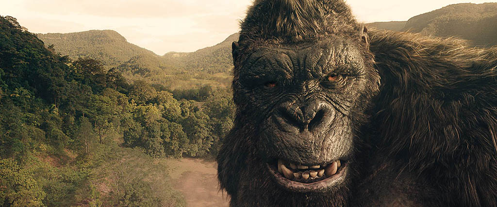 TOP: For Season 2 of Monarch: Legacy of Monsters, different levels of dirt were given to Kong to better integrate him with the environment.(Image courtesy of Apple TV)