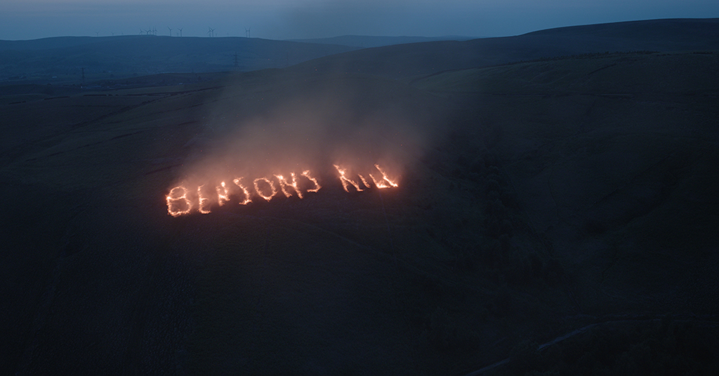 DMP artists did a quick sketch to determine the appropriate scale and lighting for the burning letters.