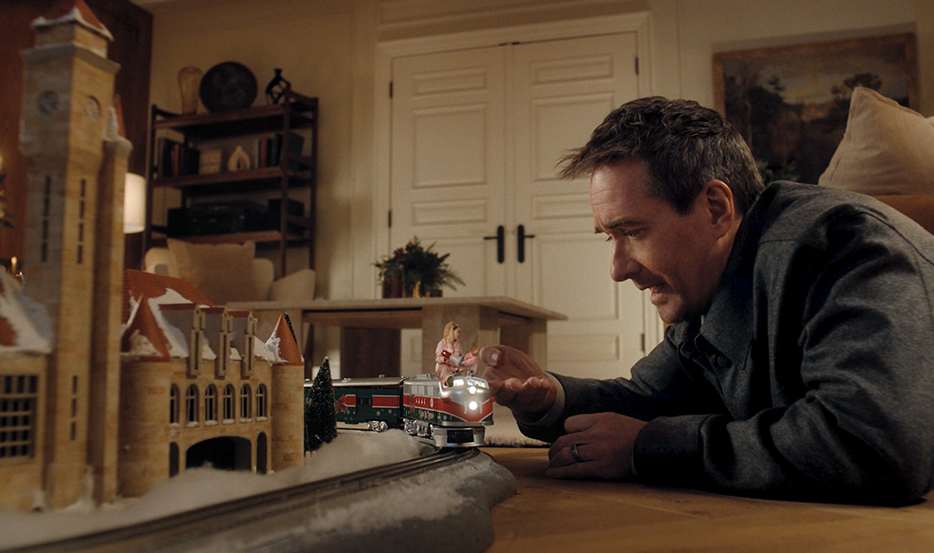 One of the most complicated set pieces to execute was Lindy’s ride on a toy train.