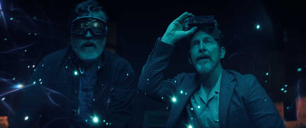 An explosion creates an atmospheric swirl of magic, enhanced by on-set interactive lighting.