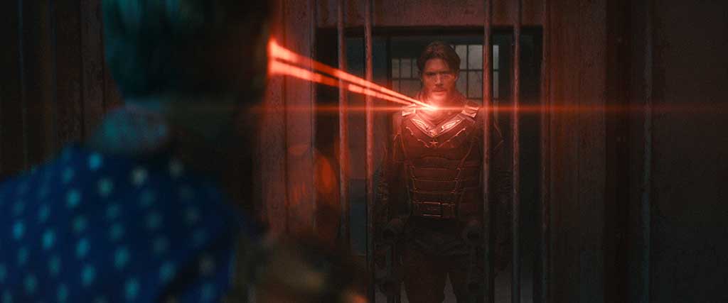 Soldier Boy can unleash an energy blast through his chest armor.