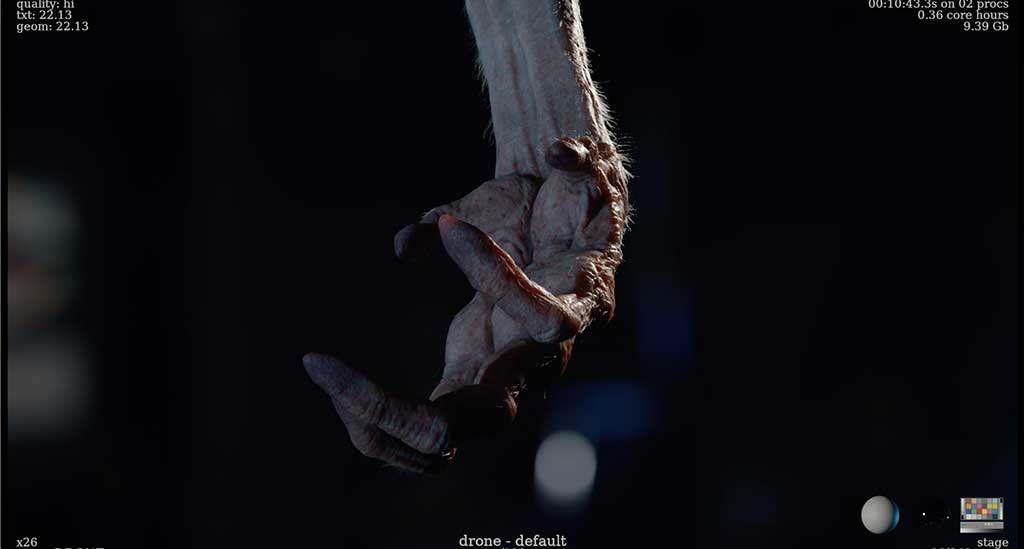 A detailed exploration of the creature’s hand.