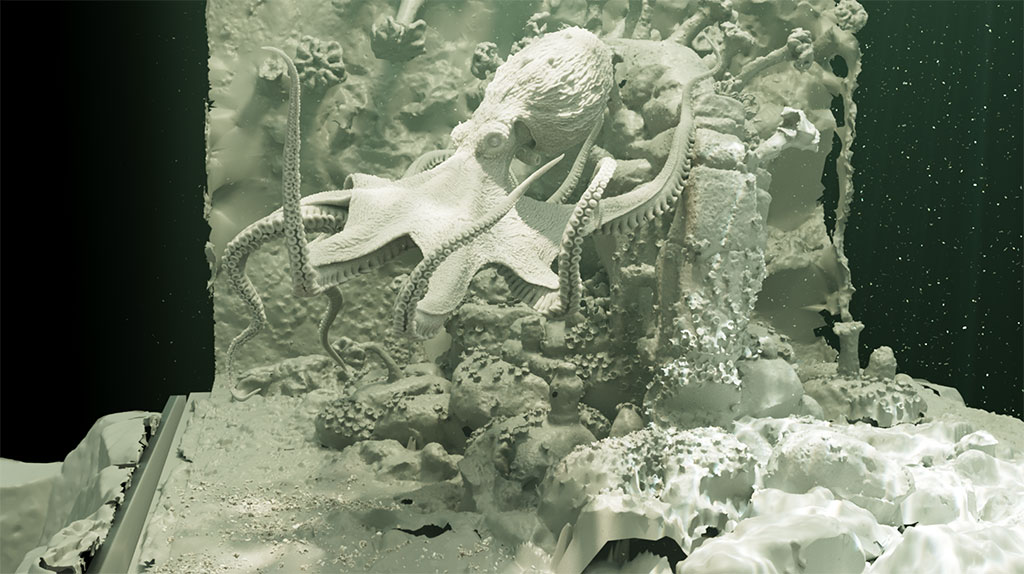 A side-by-side comparison was made with reference footage to ensure that Marcellus’s performance stayed within the bounds of real octopus behavior.