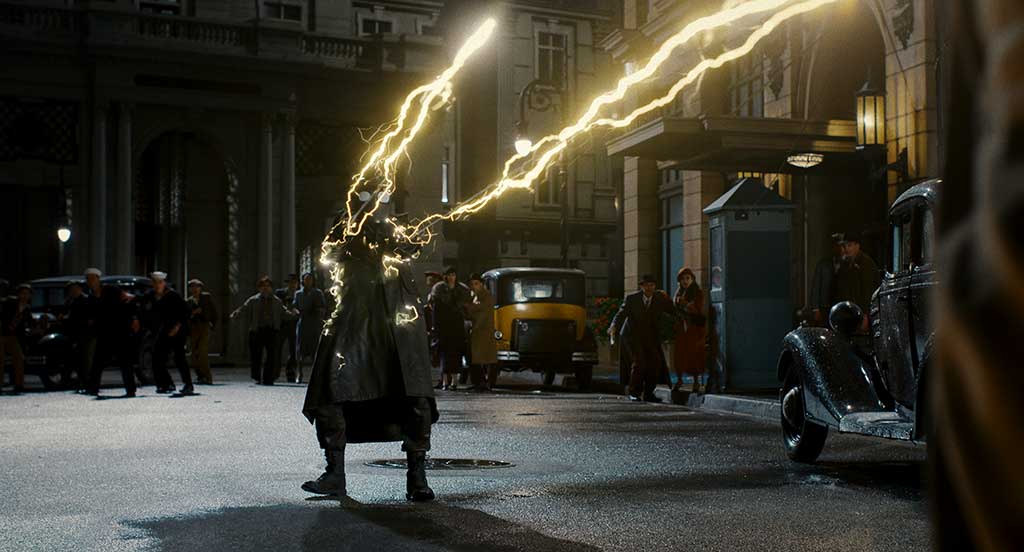 Lightning was a reference point for the bolts of electricity produced by Dirk Leydon/Megawatt (Andrew Lewis Caldwell).
