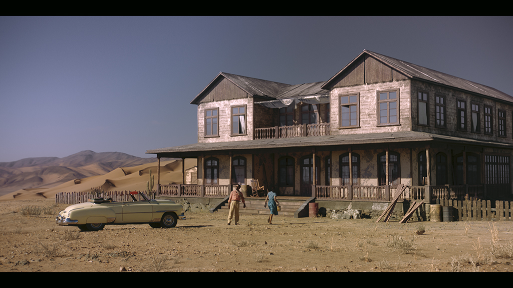 The desert mansion was created almost entirely in CGI.