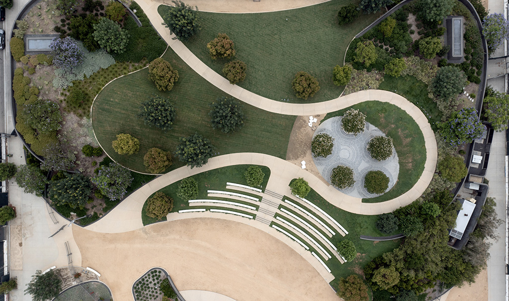 Trees and landscaped gardens surround the sprawling campus. (Photo by Sand Hill Media/Eric Furie)
