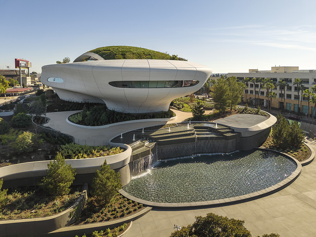 The fountain at the Lucas Museum Campus. (Photo by Patrick Price)