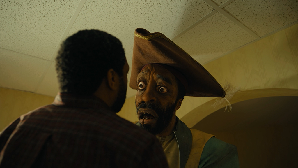 Pirate Clark and Clark face off in a tense confrontation that combines practical performance with VFX enhancements.