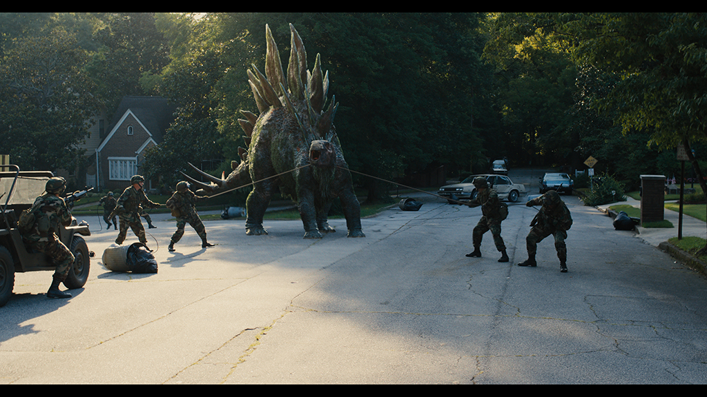 The military attempts to capture a Stegosaurus.