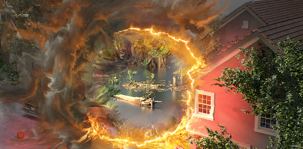 The portals were designed with a bubbly, textured appearance.